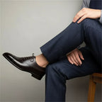 Men's Oxford shoes with perforated brogue toe detailing and lace-up fastening