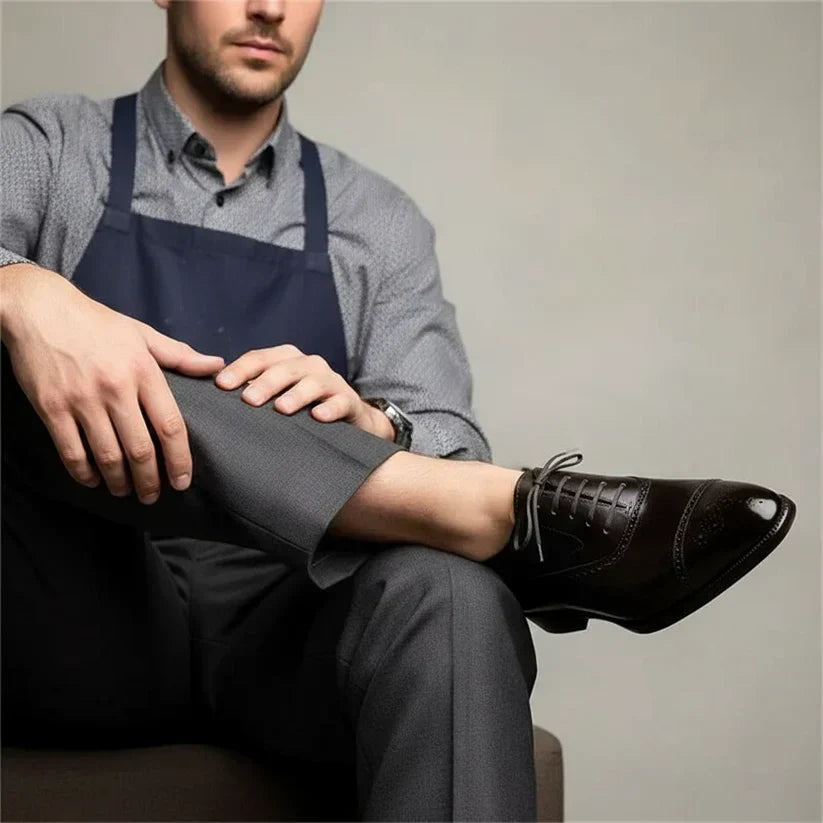 Men's Oxford shoes with perforated brogue toe detailing and lace-up fastening