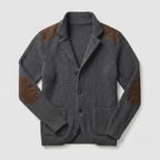Men's chunky knit button front cardigan blazer