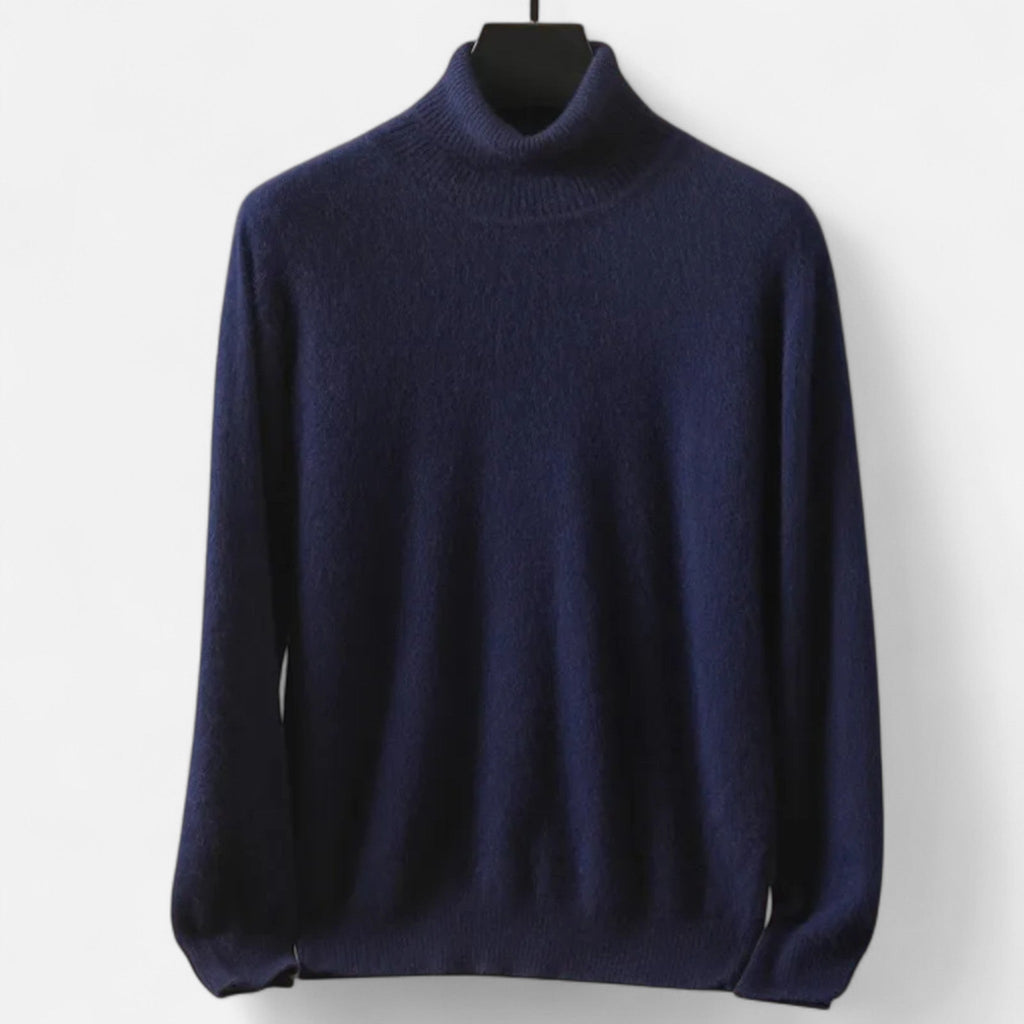 Men's plain turtleneck sweater with long sleeves