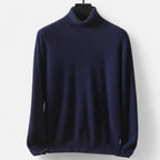 Men's plain turtleneck sweater with long sleeves