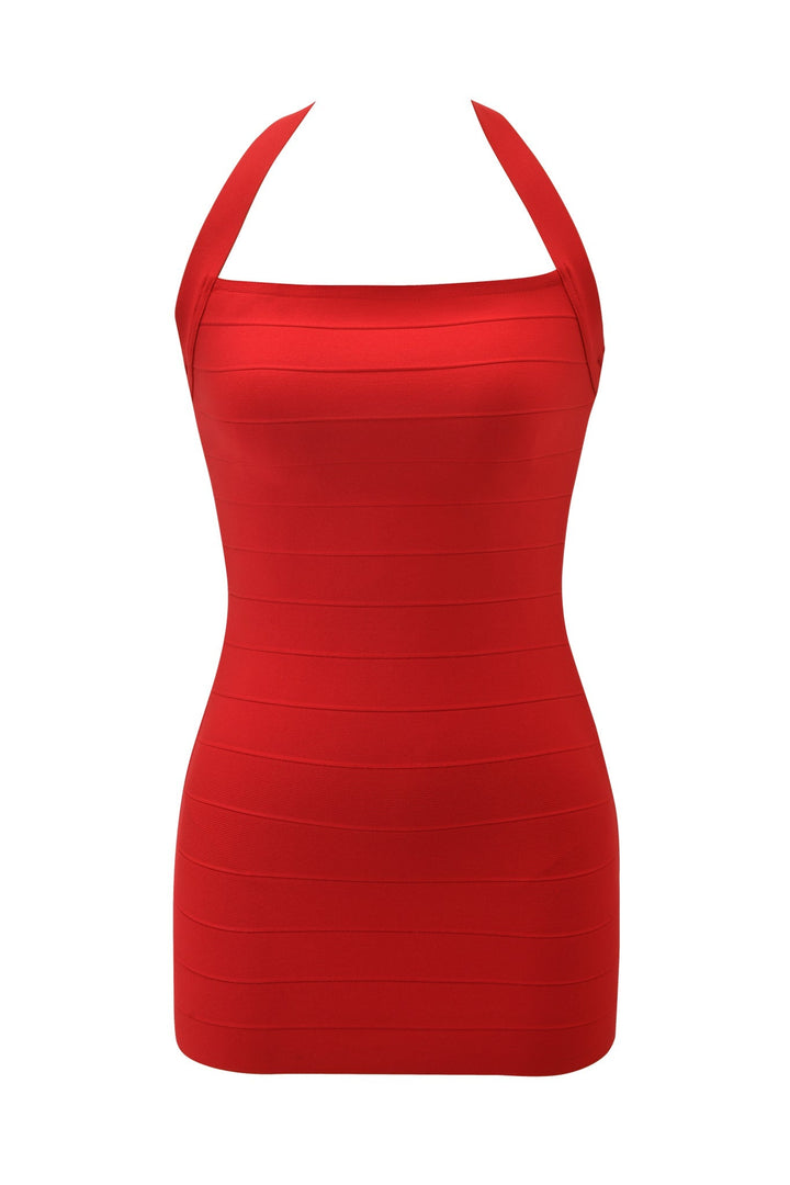 Women's Halter Neck Bandage Mini Dress