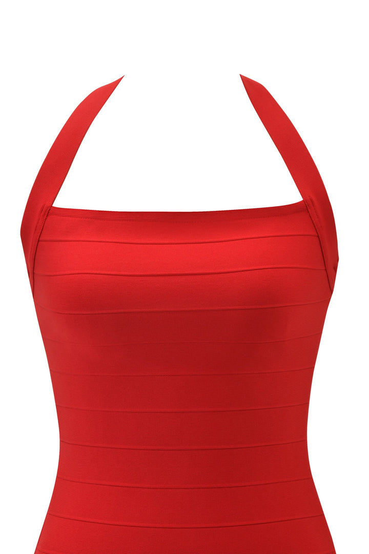 Women's Halter Neck Bandage Mini Dress