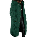 Women's chunky cable knit hooded cardigan