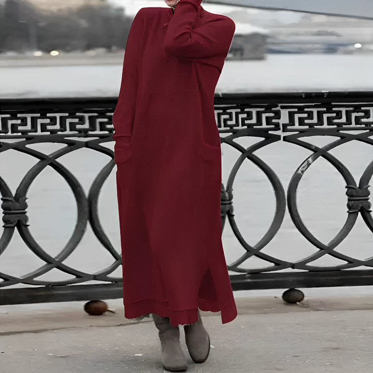 Women's Cosy High Neck Jumper Dress