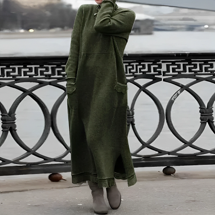Women's Cosy High Neck Jumper Dress