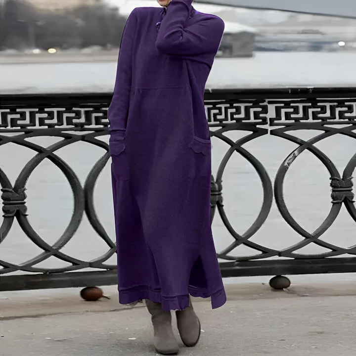Women's Cosy High Neck Jumper Dress