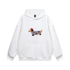 Women's hoodie with dog graphic and kangaroo pocket