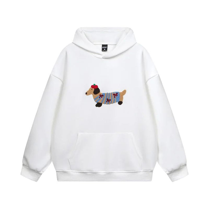 Women's hoodie with dog graphic and kangaroo pocket