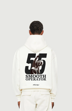 Oversized hoodie with hood and large Smooth Operator back graphic