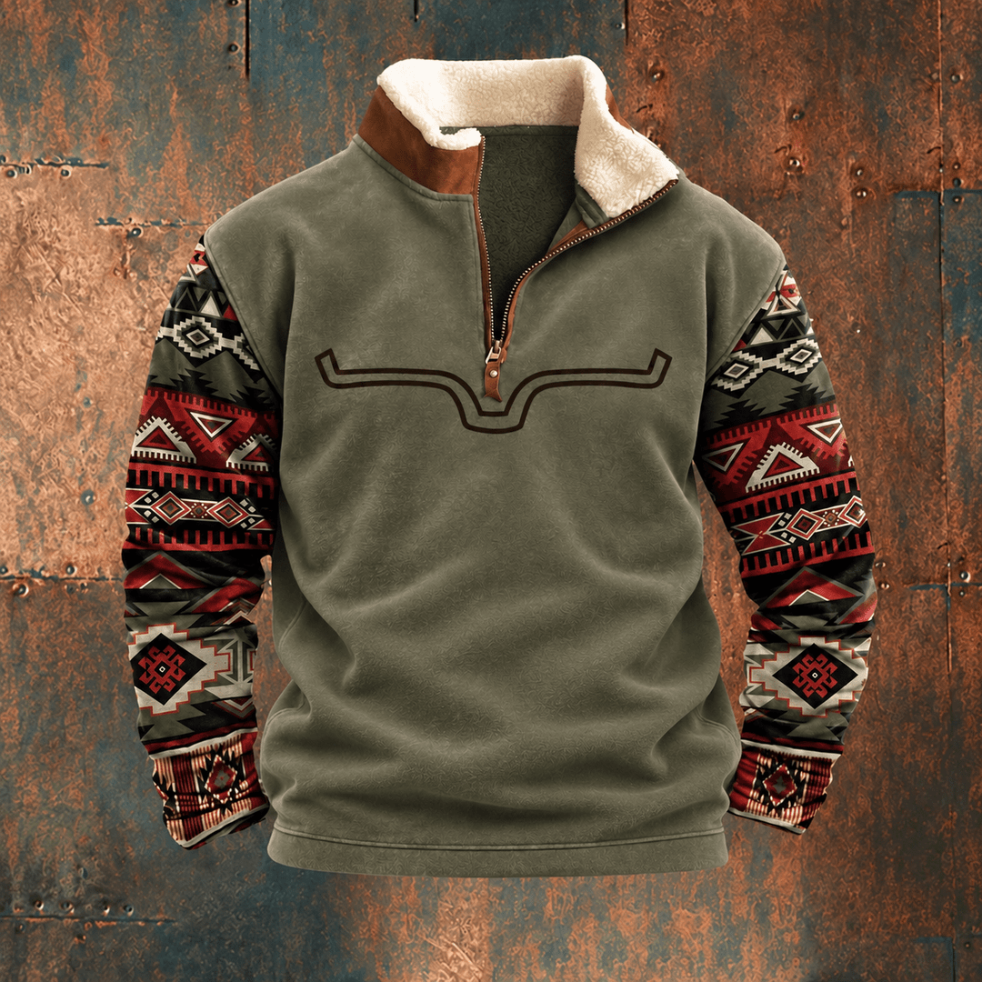 Men's Western Quarter-Zip Fleece Pullover