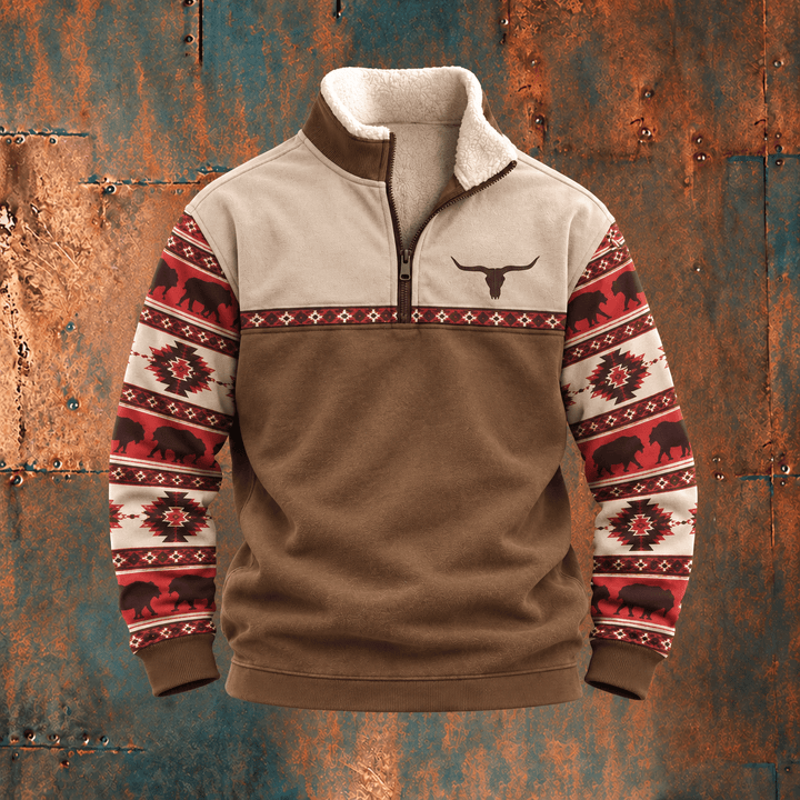 Men's Western Quarter-Zip Fleece Pullover