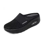 Women's mesh slip-on shoe with visible air-cushion sole