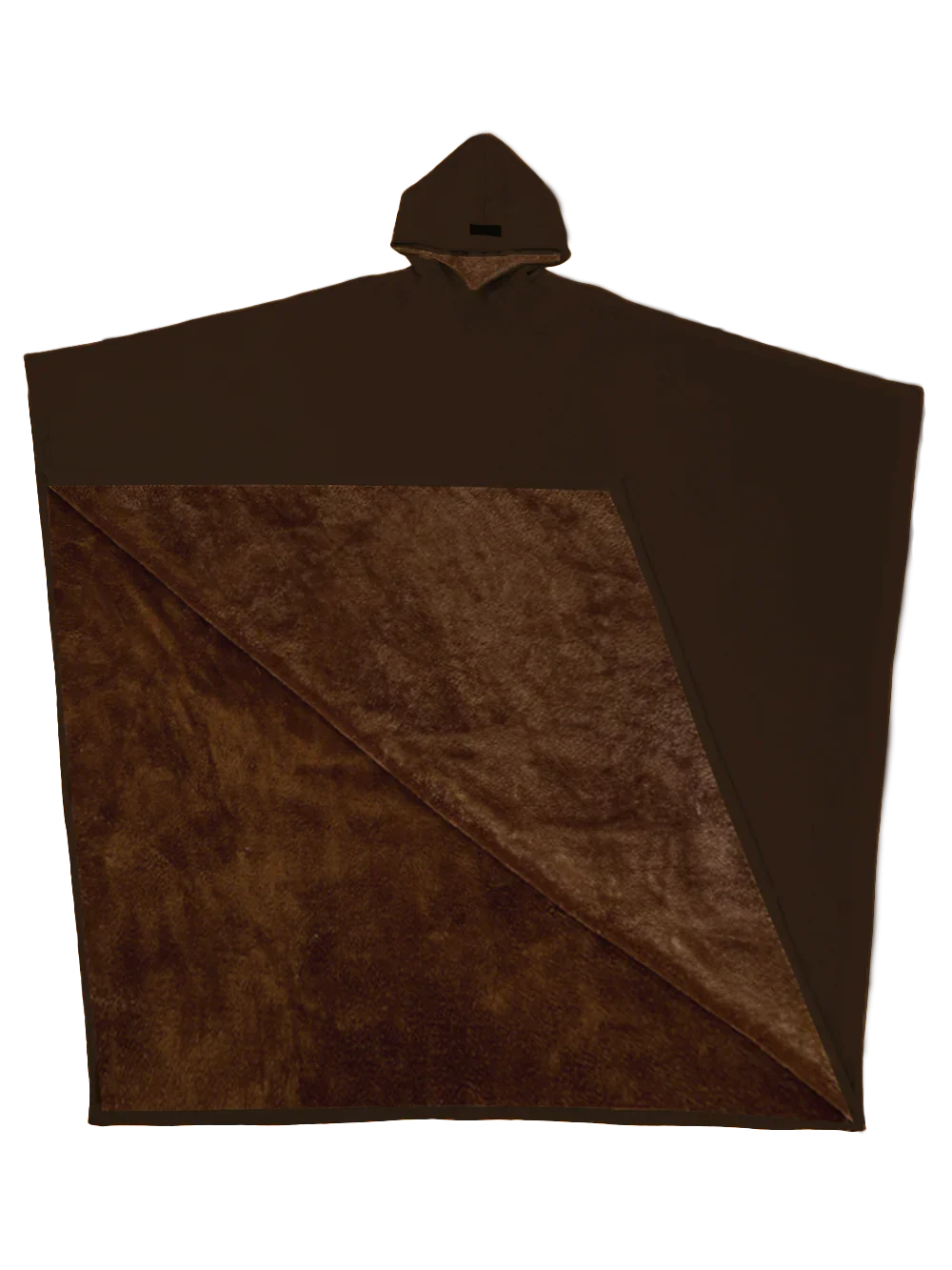 Women's oversized hooded poncho sweatshirt with diagonal front panel