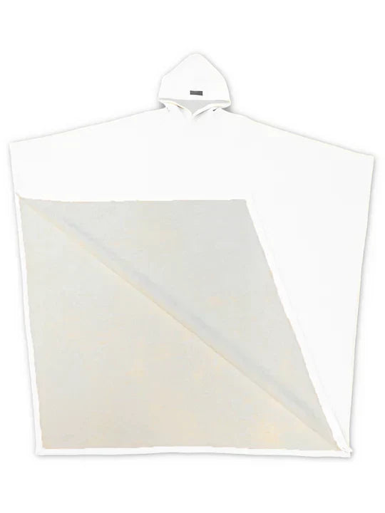 Women's oversized hooded poncho sweatshirt with diagonal front panel