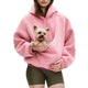 Women's oversized sherpa hoodie with hood and integrated pet pouch