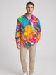 Men's abstract print long sleeve shirt in paint splash