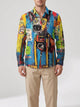 Men's abstract print long sleeve shirt in art print