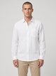Men's abstract print long sleeve shirt in plain white