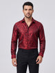 Men's paisley jacquard satin shirt in red