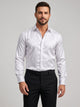Men's paisley jacquard satin shirt in white