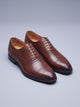 Men's leather cap toe brogue oxford shoes in brown