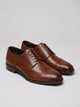 Men's leather wingtip brogue dress shoes in dark brown