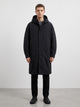 Men's longline hooded waterproof raincoat in black