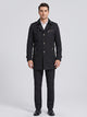 Men's single-breasted fleece lined trench coat in black