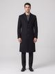 Men's slim fit single-breasted topcoat in black