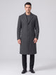 Men's slim fit single-breasted topcoat in dark grey