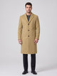 Men's slim fit single-breasted topcoat in khaki