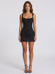 Women's square neck corset mini dress in black