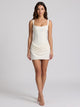 Women's square neck corset mini dress in white
