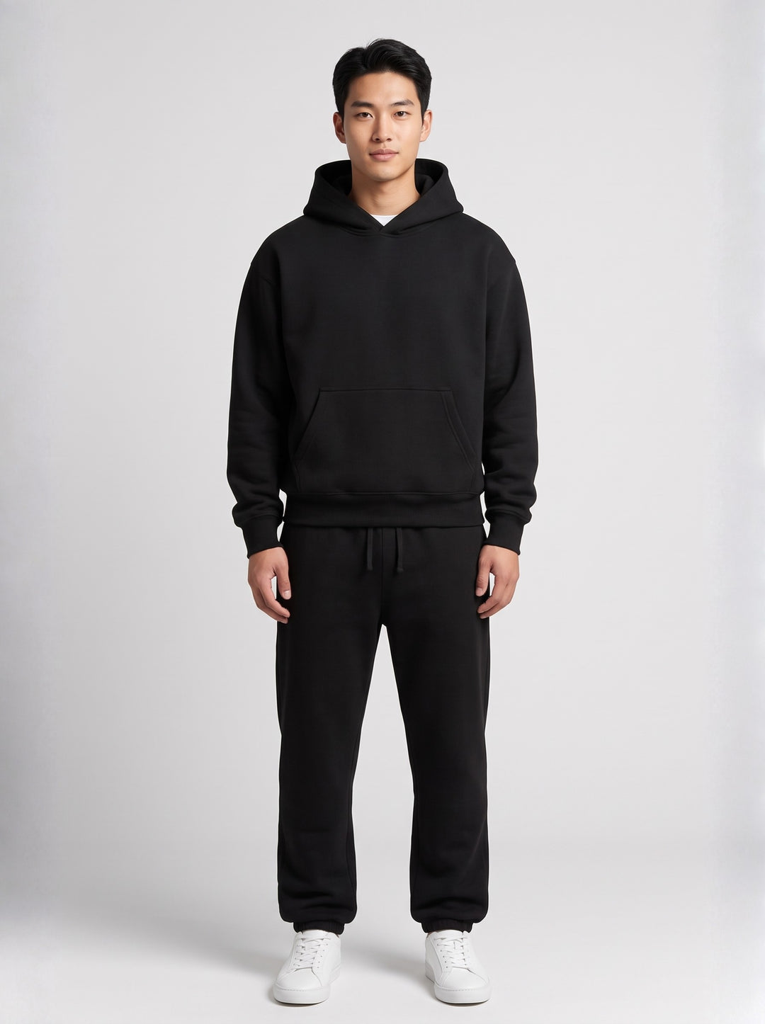 Men's oversized hoodie and jogger set in black