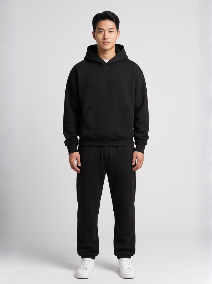 Men's oversized hoodie and jogger set in black