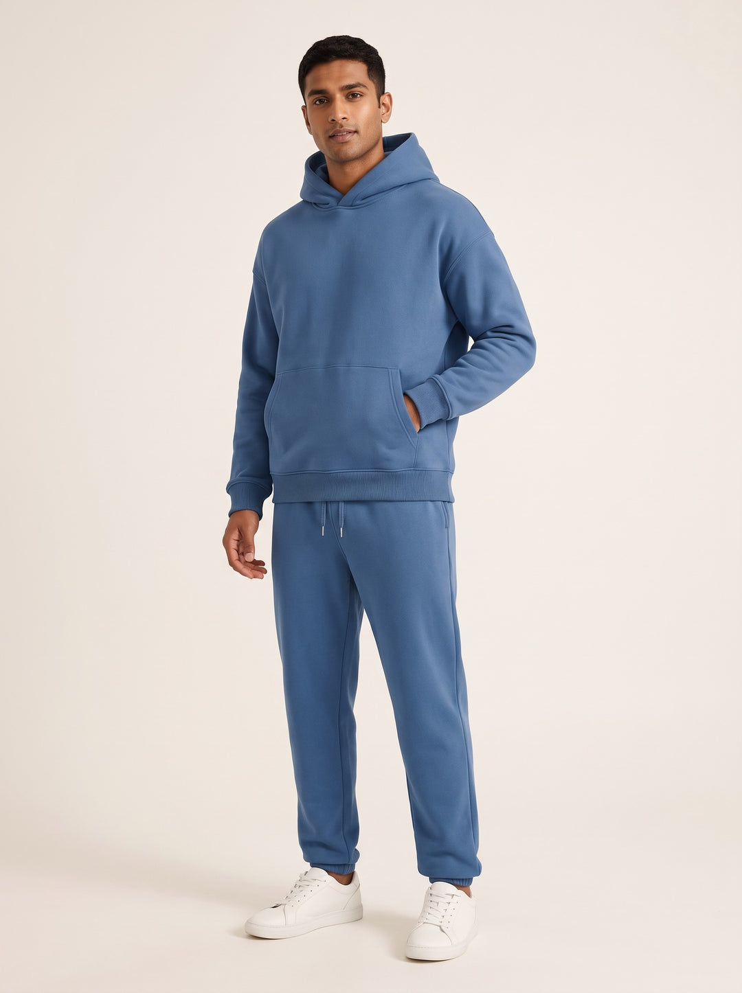 Men's oversized hoodie and jogger set in blue