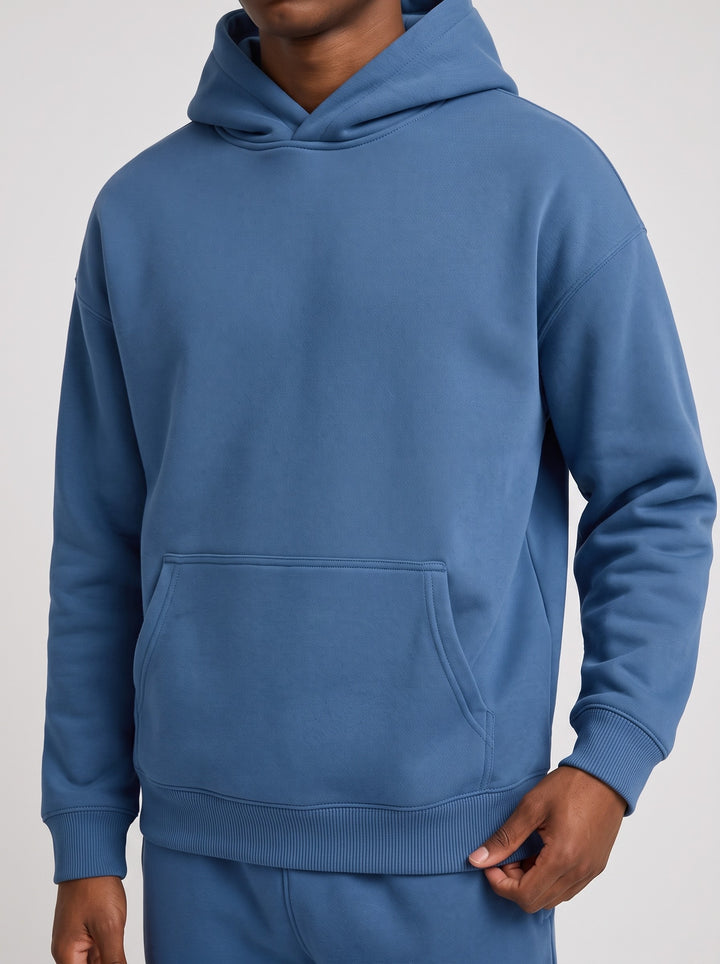 Men's oversized hoodie and jogger set in blue