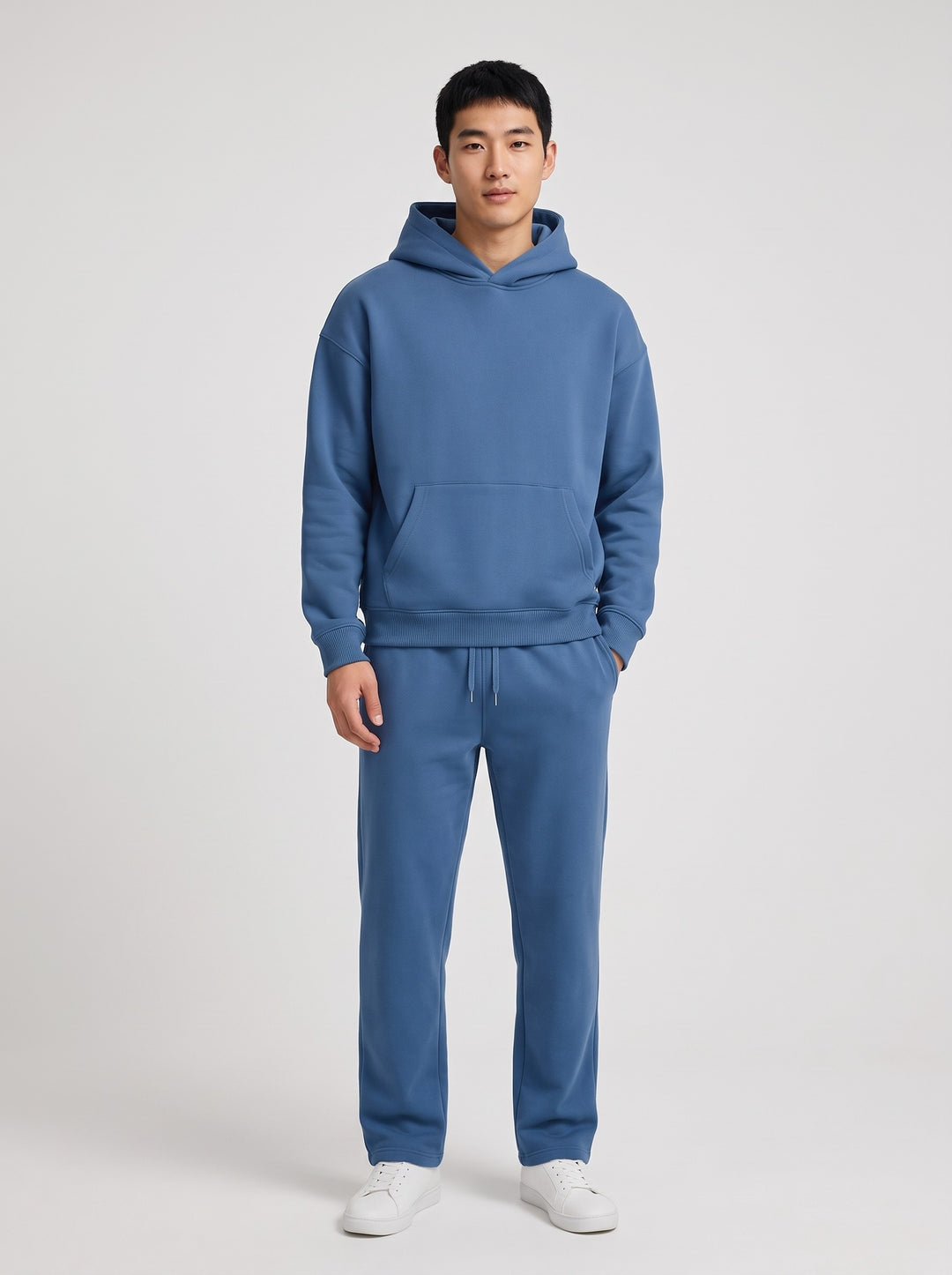 Men's oversized hoodie and jogger set in blue