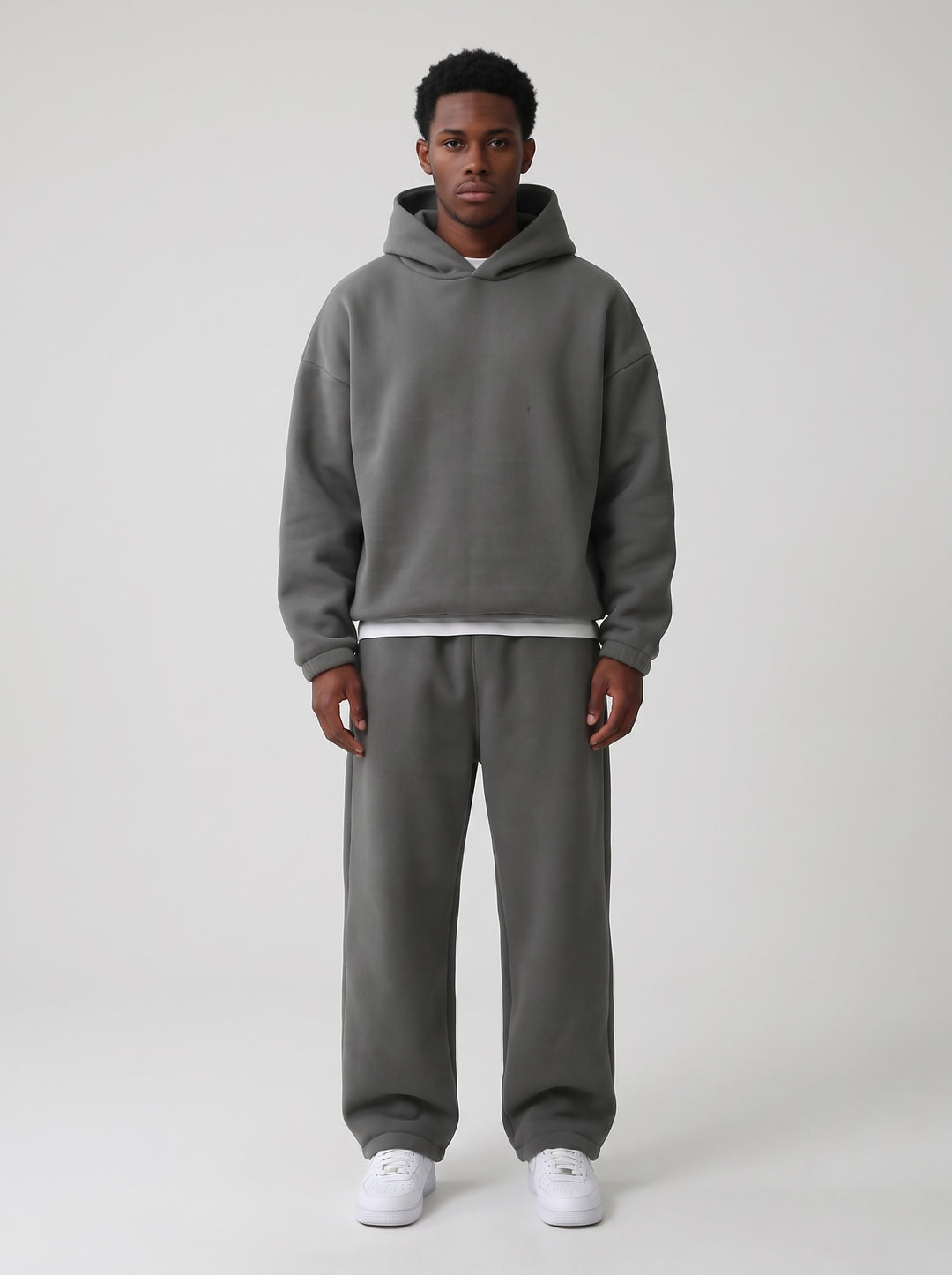 Men's oversized hoodie and jogger set in dark grey