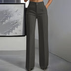 Women's high-waisted wide-leg suit trousers with front pleats