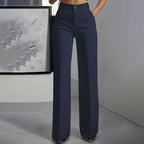 Women's high-waisted wide-leg suit trousers with front pleats