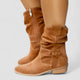 Women's slouch western ankle boots with strap and block heel