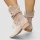 Women's slouch western ankle boots with strap and block heel