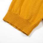 Men's yellow striped knit polo shirt with short sleeves