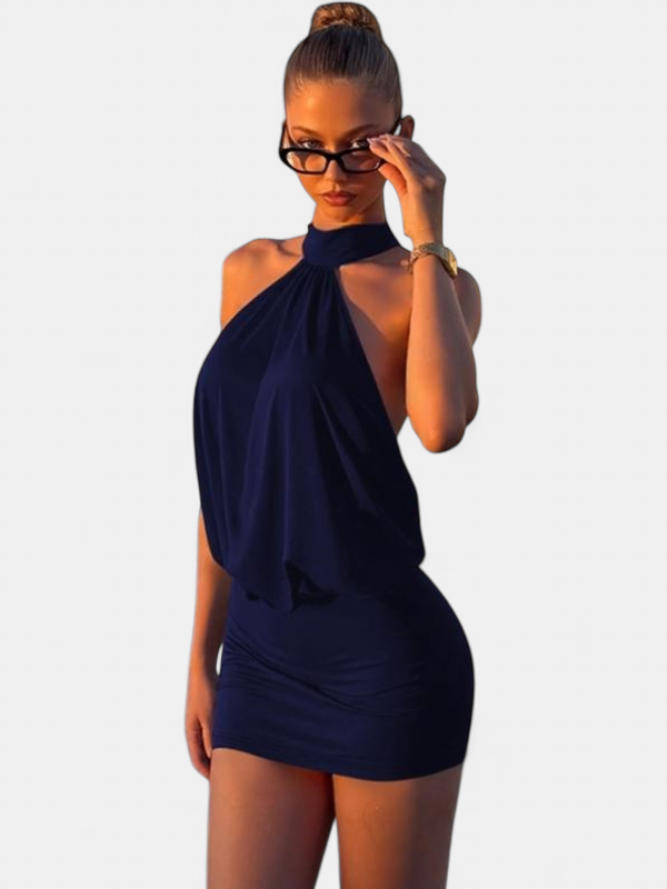 Women's Backless Halter Neck Mini Dress