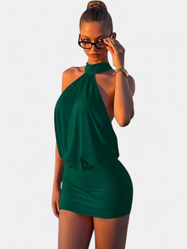 Women's Backless Halter Neck Mini Dress
