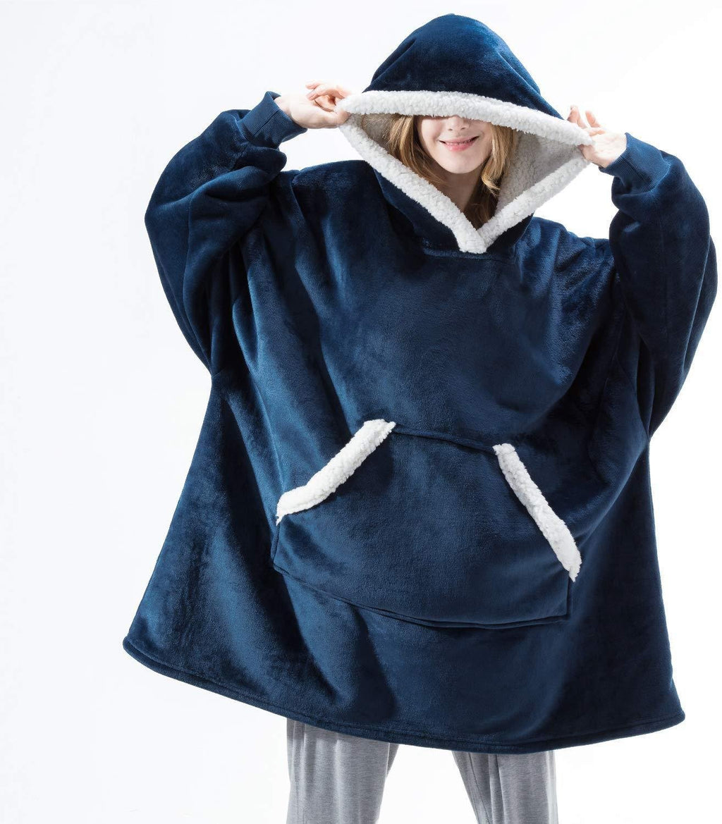 Women's oversized long hooded blanket hoodie with front pocket