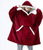 Women's oversized long hooded blanket hoodie with front pocket