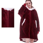 Women's oversized long hooded blanket hoodie with front pocket